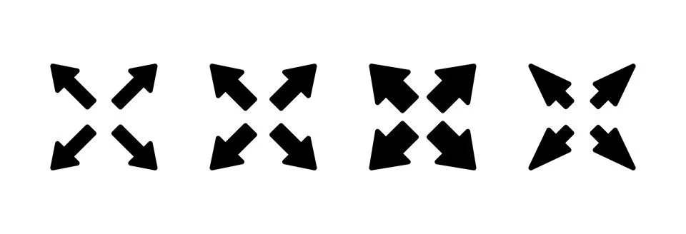 Fullscreen Icon vector illustration. Expand to full screen sign and symbol... Illustrazione stock