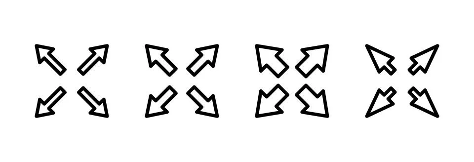 Fullscreen Icon vector illustration. Expand to full screen sign and symbol... イラスト素材