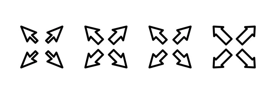 Fullscreen Icon vector illustration. Expand to full screen sign and symbol... イラスト素材