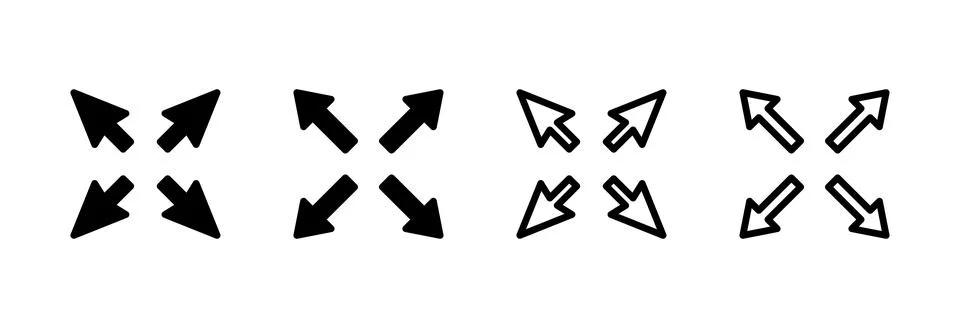 Fullscreen Icon vector illustration. Expand to full screen sign and symbol... Stock Illustration