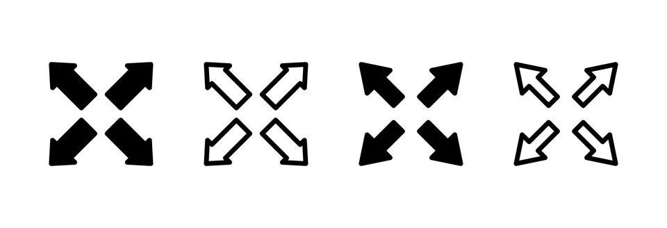Fullscreen Icon vector illustration. Expand to full screen sign and symbol... イラスト素材