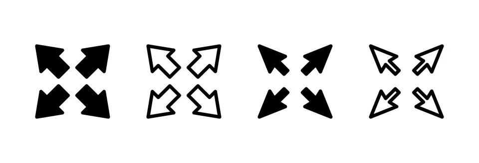 Fullscreen Icon vector illustration. Expand to full screen sign and symbol... Stock Illustration