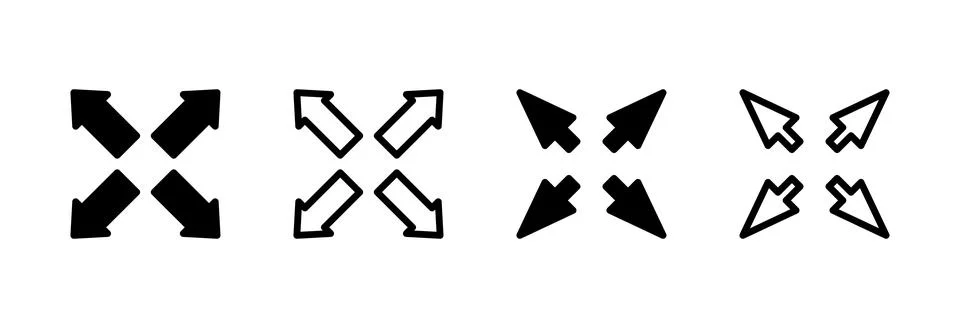 Fullscreen Icon vector illustration. Expand to full screen sign and symbol... 스톡 일러스트