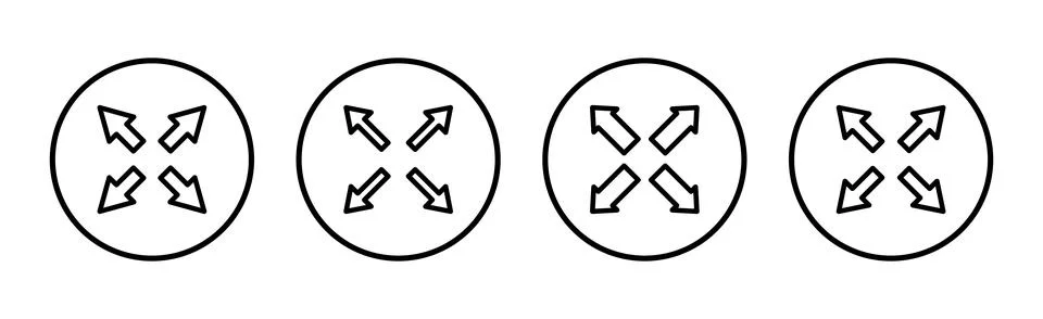 Fullscreen Icon vector illustration. Expand to full screen sign and symbol... Illustrazione stock