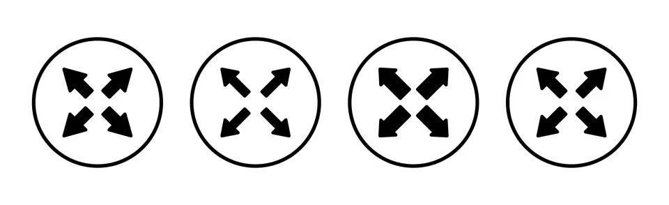 Fullscreen Icon vector illustration. Expand to full screen sign and symbol... Illustrazione stock