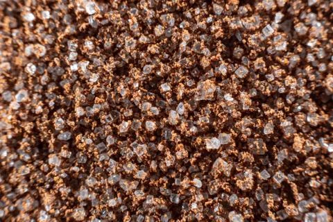 Fullscreen macro close-up with shallow depth of field of sugar mixed with ins Stock Photos