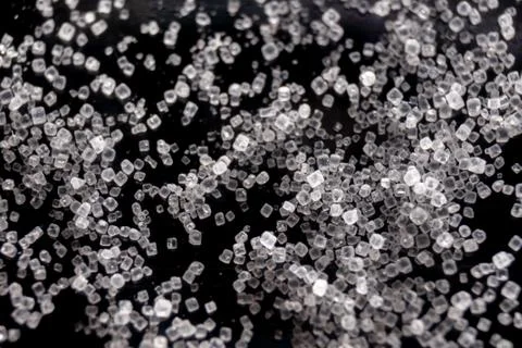 Fullscreen macro closeup with shallow depth of field of small grains of fine  Foto stock