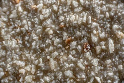 Fullscreen macro closeup with shallow depth of field of breadcrumbs on a blac Stock Photos