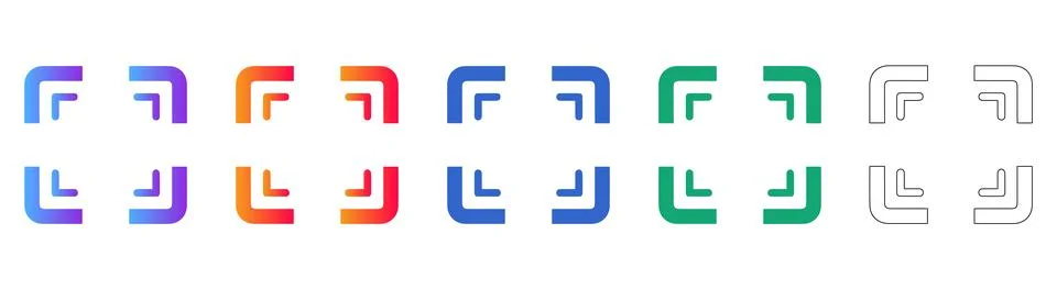 Fullscreen Mode Icon Set for UI Interfaces Stock Illustration