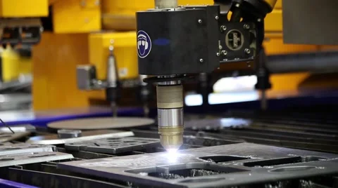 Fully automated laser cutting machine Stock Footage 51925795