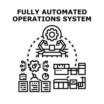 Fully automated operations system concept vector イラスト素材