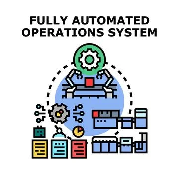 Fully automated operations system concept vector Stock Illustration