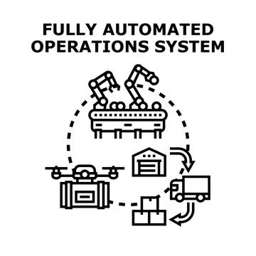 Fully automated operations system vector icon concept 스톡 일러스트