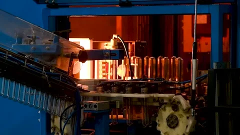 Fully automated production of plastic bottles for household chemicals Stock Footage 321242087