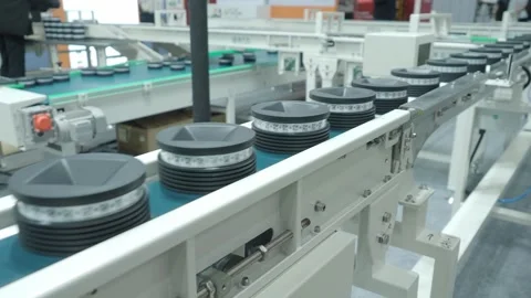 Fully automated technology of fruit being graded processing in food product.. Stock Footage 281770136