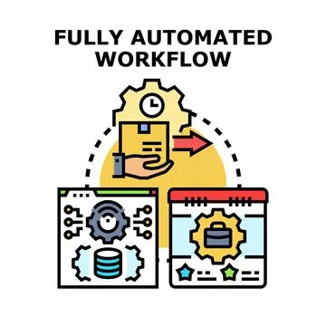 Fully automated workflow process optimizing production efficiency Stock Illustration