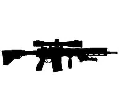 Fully automatic machine gun Sniper rifle, precision rifle HK-G28 HKG28 G28 HK417 Stock Illustration