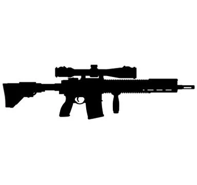 Fully automatic machine gun Sniper rifle, precision rifle HK-G28 HKG28 G28 HK417 Illustrazione stock