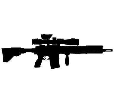 Fully automatic machine gun Sniper rifle, precision rifle HK-G28 HKG28 G28 HK417 Stock Illustration