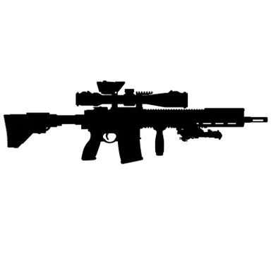 Fully automatic machine gun Sniper rifle, precision rifle HK-G28 HKG28 G28 HK417 Stock Illustration