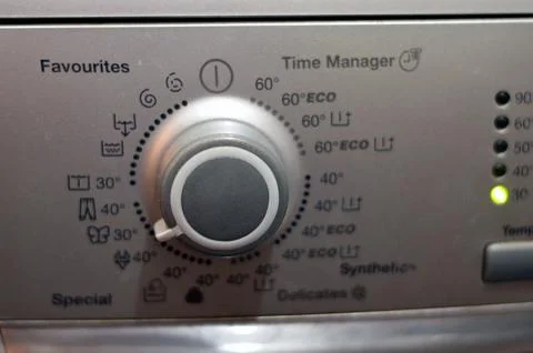 Fully automatic washing machine, laundry clothes washer, a home appliance u.. Stock Photos