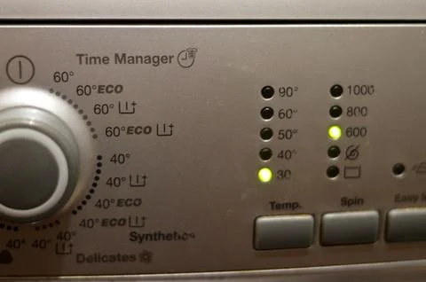 Fully automatic washing machine, laundry clothes washer, a home appliance u.. Stock Photos