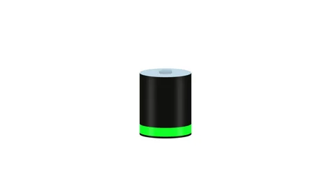 Fully charged battery icon after empty state Stock Footage 306952388