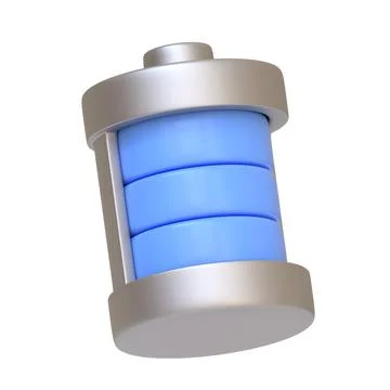 Fully charged battery icon glowing blue Stockillustratie
