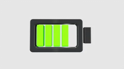 Fully charged battery icon representing energy, power level, device perform.. Stock Footage 310672263