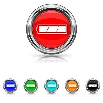 Fully charged battery icon - six colours set Stock-Illustration
