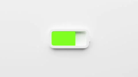 Fully charged battery icon starts to drain its power very quick Stock Footage 150109265