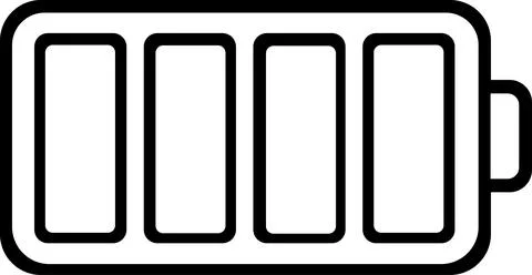 Fully charged battery indicator with four level bars Stock Illustration