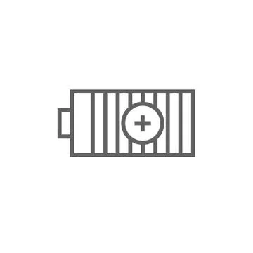 Fully charged battery line icon Illustrazione stock