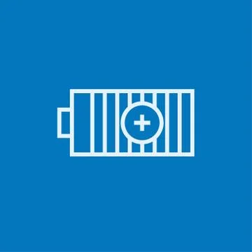 Fully charged battery line icon Illustrazione stock