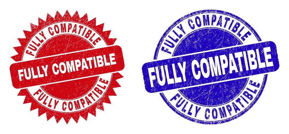FULLY COMPATIBLE Rounded and Rosette Watermarks with Unclean Style Stock Illustration
