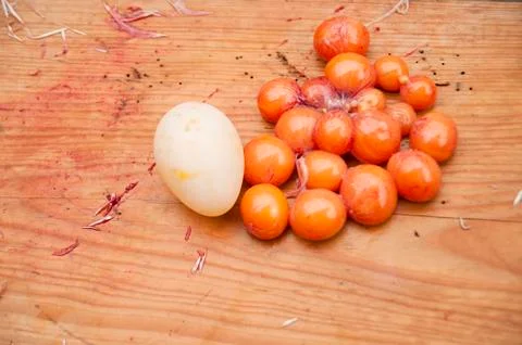 Fully developed yolks before the process of shell formation. Unfinished eggs, Stock Photos