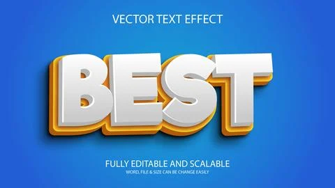 Fully editable vector eps best text effect design. Stock Illustration