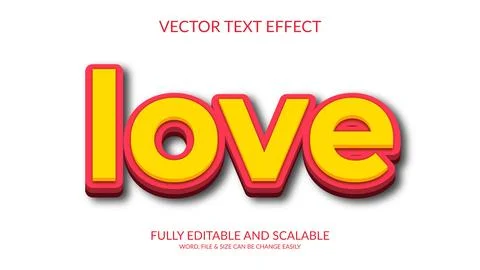 Fully editable vector eps love story text effect design. Stock Illustration
