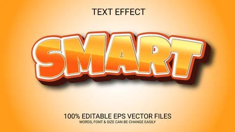 Fully editable vector eps smart text effect design. Stock Illustration
