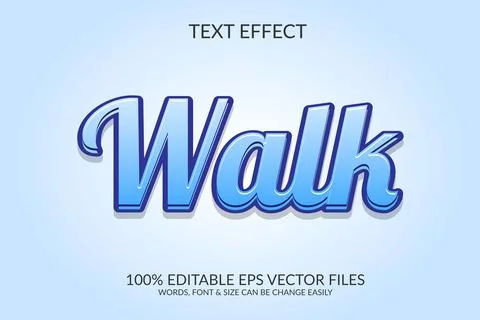 Fully editable vector eps walk text effect design. Stock Illustration
