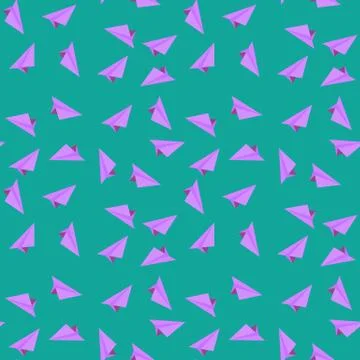 Fully editable vector illustration seamless pattern of colored airliner Stock Illustration