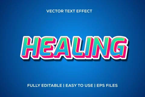 Fully editable vector text effect healing Stock Illustration