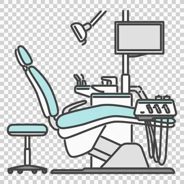 Fully equipped dental unit and chair for professional dental treatment Stock-Illustration