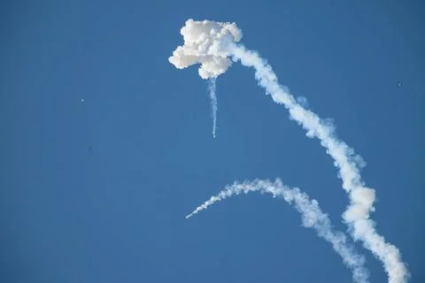 A fully functional Launch Abort System (LAS) with a test version of Orion ... Fotos Stock