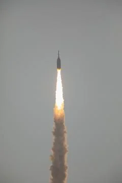 A fully functional Launch Abort System (LAS) with a test version of Orion a.. 写真素材