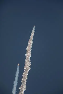 A fully functional Launch Abort System (LAS) with a test version of Orion a.. Fotos Stock