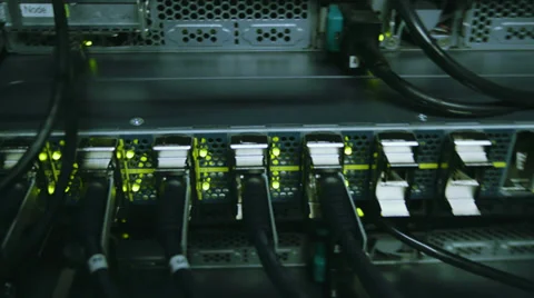 Fully loaded network media converters and ethernet switches Stock Footage 34911017