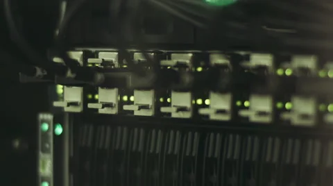 Fully loaded network media converters and ethernet switches Stock Footage 50027026