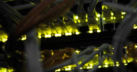 Fully loaded network media converters and ethernet switches. Stock Footage 92330897