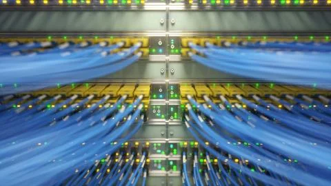 Fully loaded network media converters and ethernet switches loopable video. 3d Stock Illustration